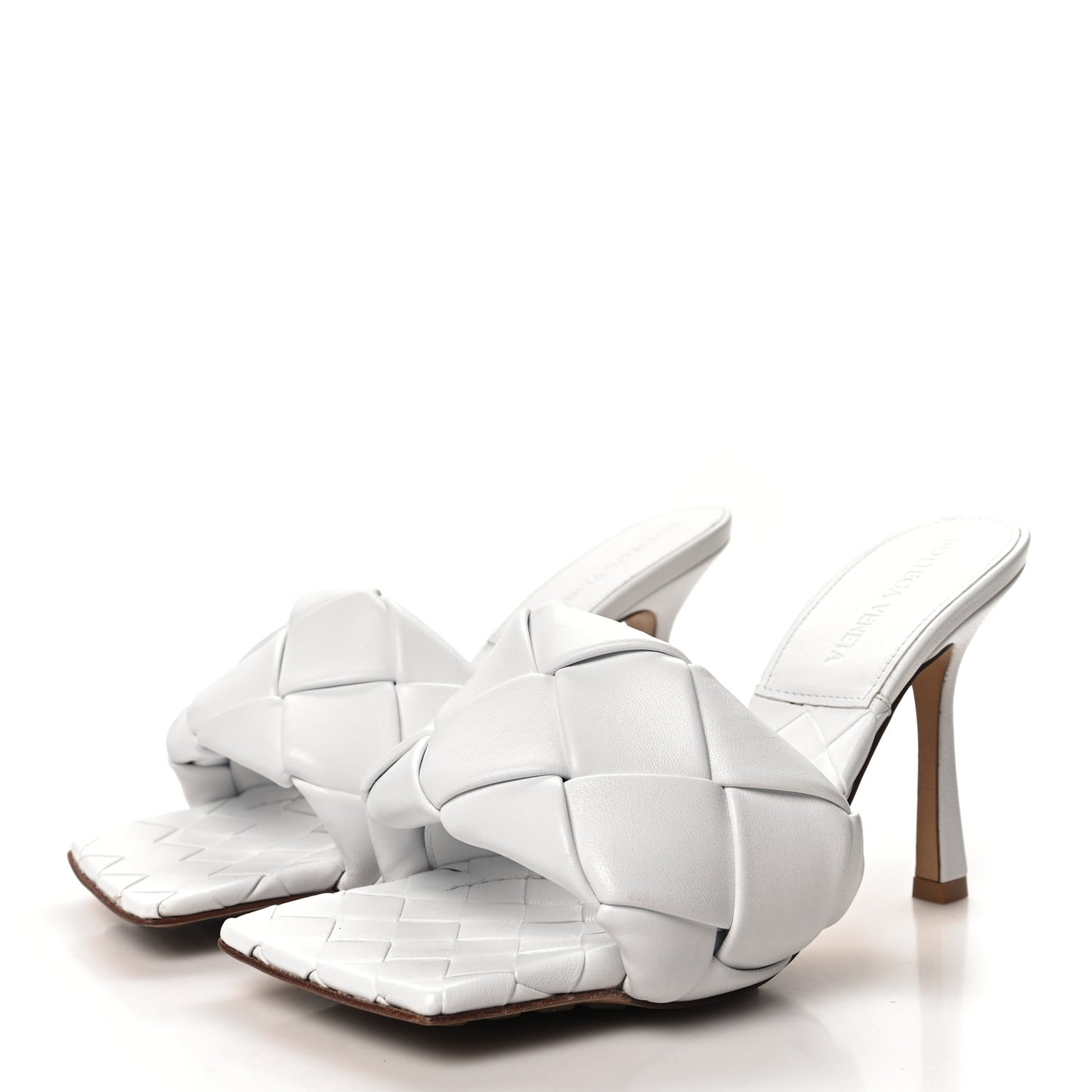 Nappa Maxi Intrecciato Lido Mule Sandals 36 Optic White