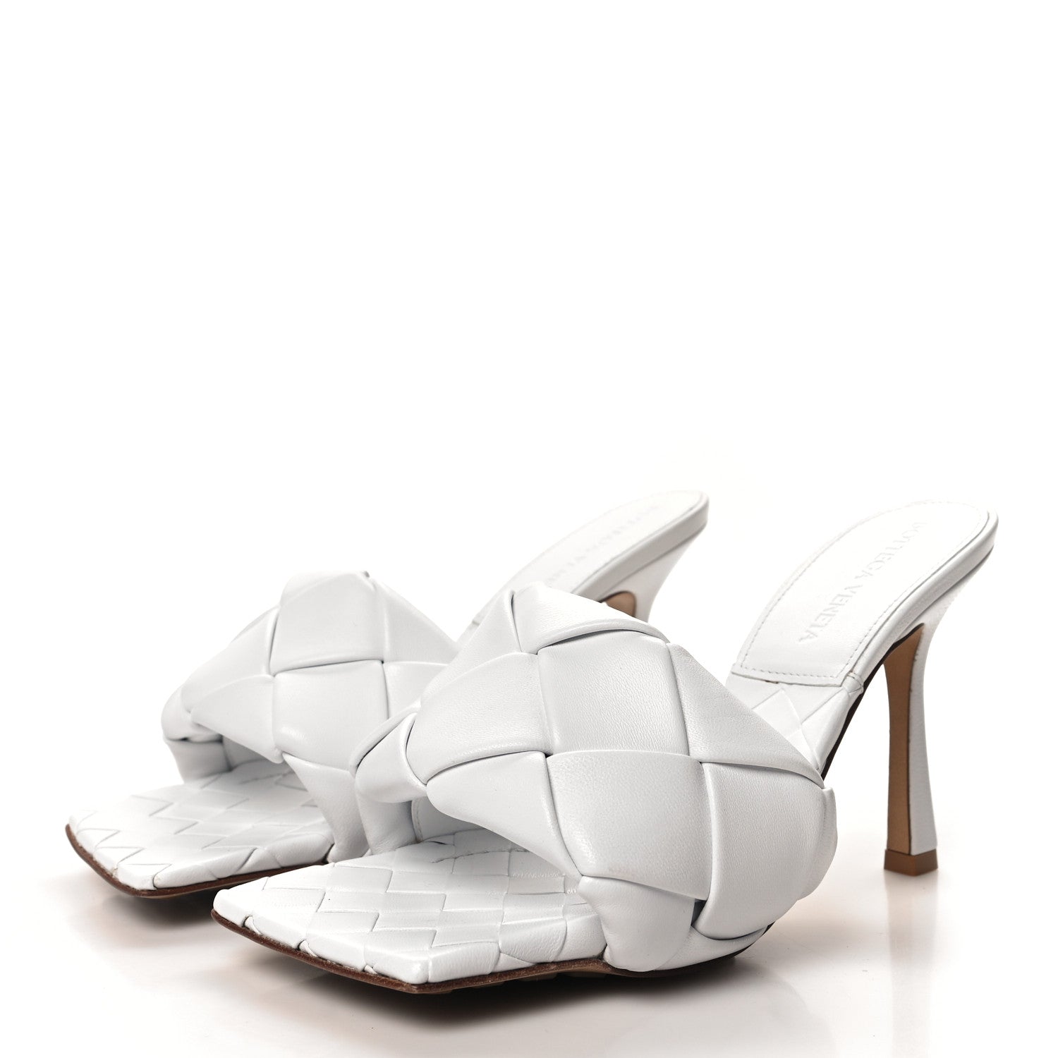 Bottega Veneta Nappa Maxi Intrecciato Lido Mule Sandals 36 Optic White 3 of 8
