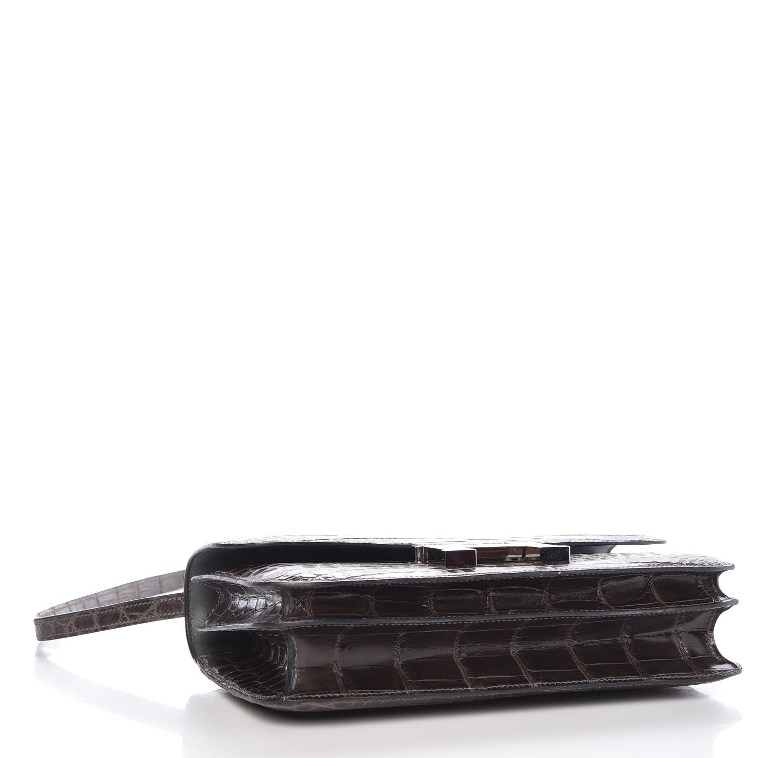 Hermes Shiny Niloticus Crocodile Constance Elan 25 Chocolate 4 of 9