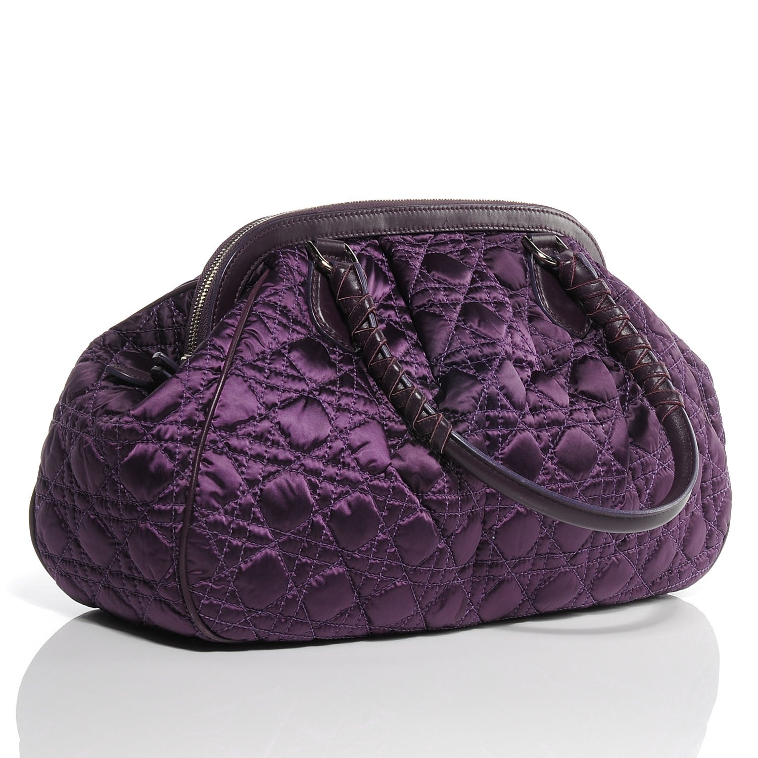 Christian Dior Satin Cannage Charming Doctors Tote Purple 3 of 7