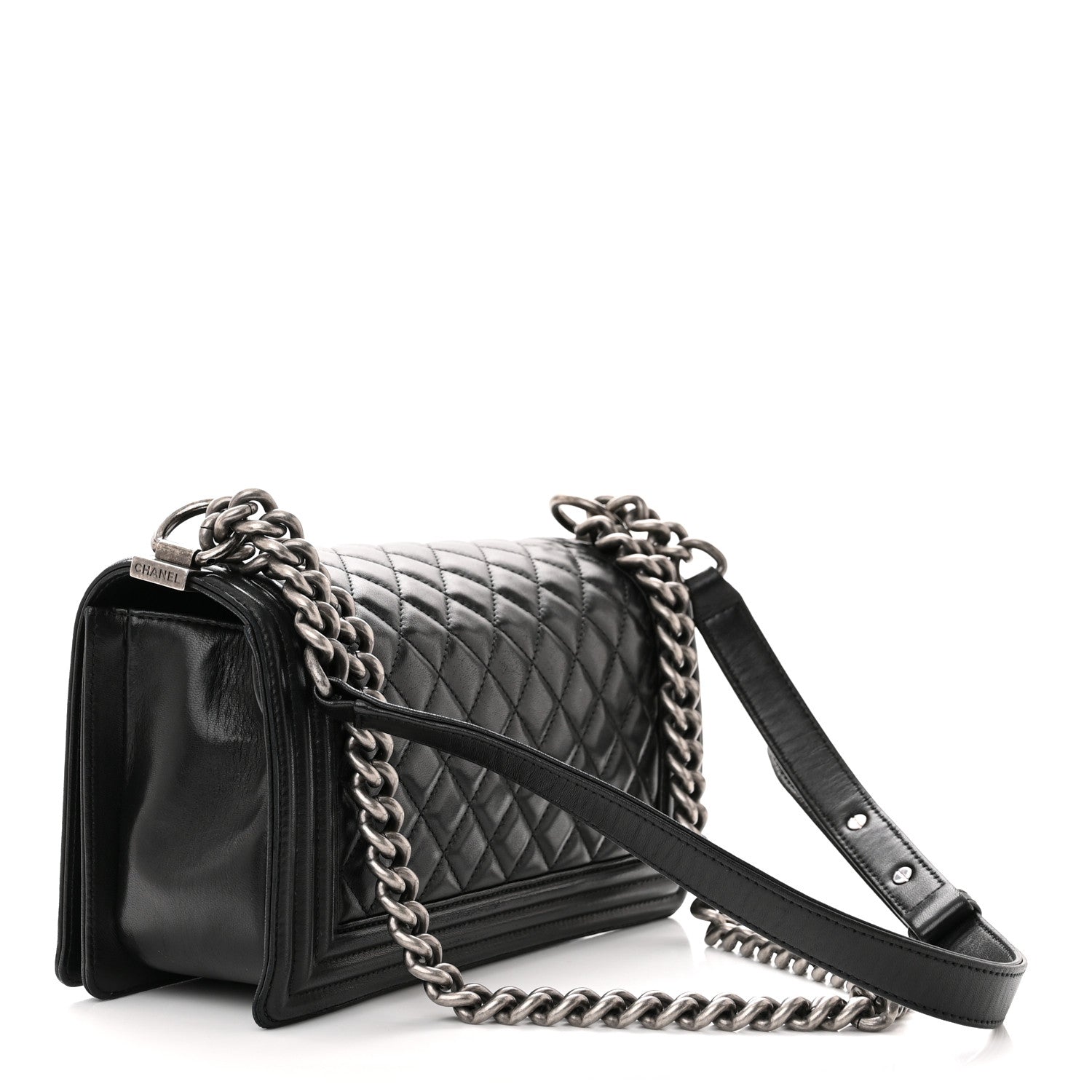 Chanel Lambskin Quilted Medium Boy Flap Black 3 of 12