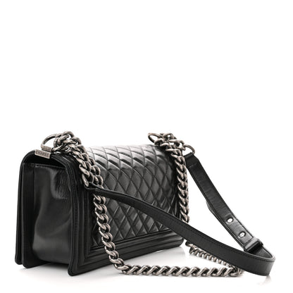 Chanel Lambskin Quilted Medium Boy Flap Black 3 of 12