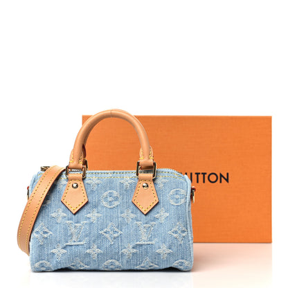 Louis Vuitton Monogram Denim Nano Speedy Sky Blue 10 of 10