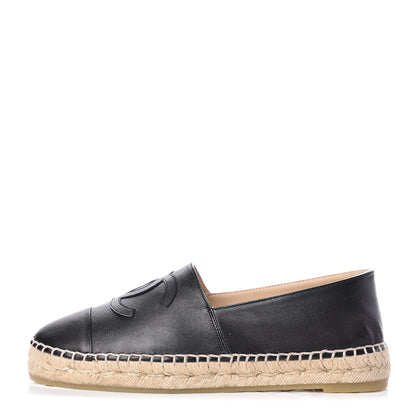 Chanel Lambskin CC Espadrilles 38 Black 1 of 11