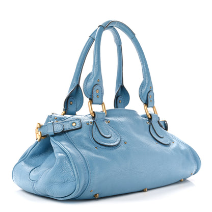 Chloe Calfskin Medium Paddington Satchel Light Blue 3 of 12