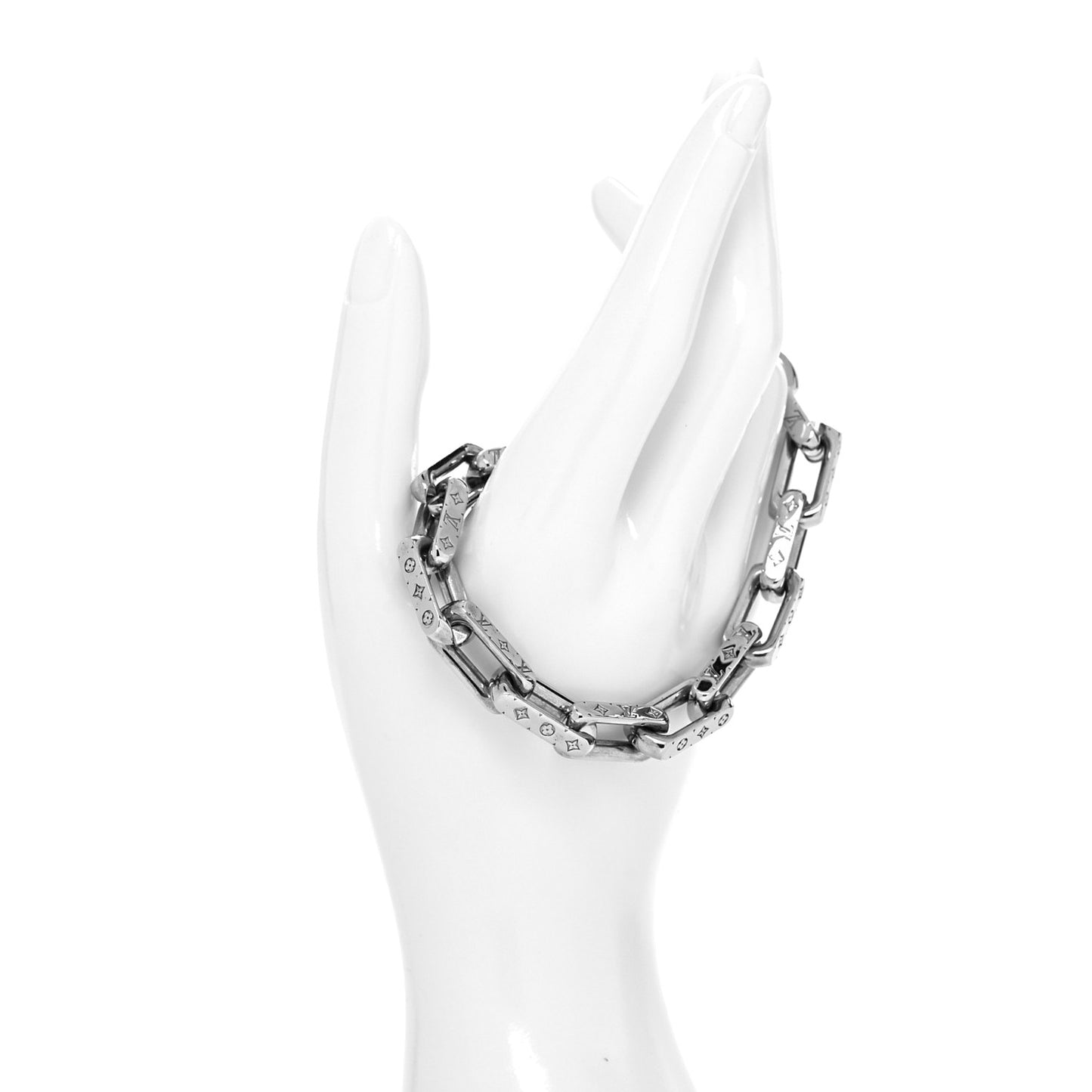 Monogram Chain Bracelet L Silver