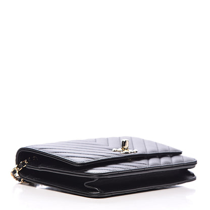 Chanel Lambskin Quilted Trendy CC Wallet On Chain WOC Black 5 of 13