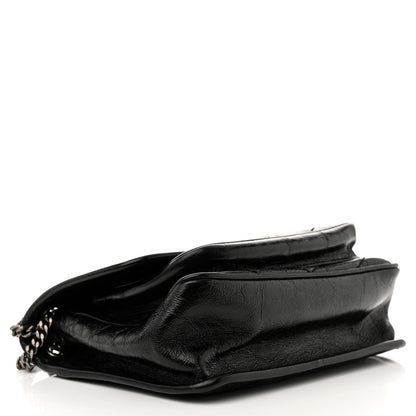 Saint Laurent Crinkled Lambskin Matelasse Monogram Baby Niki Chain Satchel Black 4 of 12