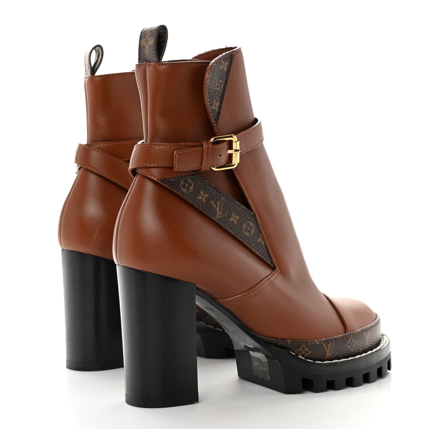 Calfskin Monogram Star Trail Ankle Boots 36.5 Cognac