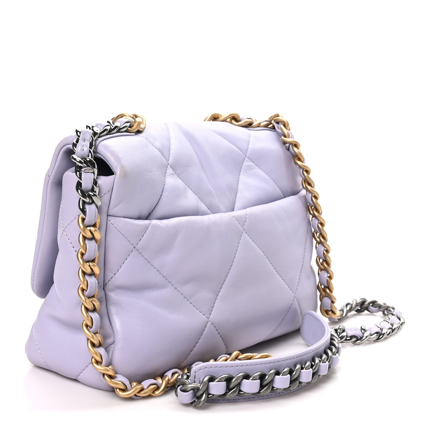 Chanel Lambskin Quilted Medium Chanel 19 Flap Light Purple 2 of 9