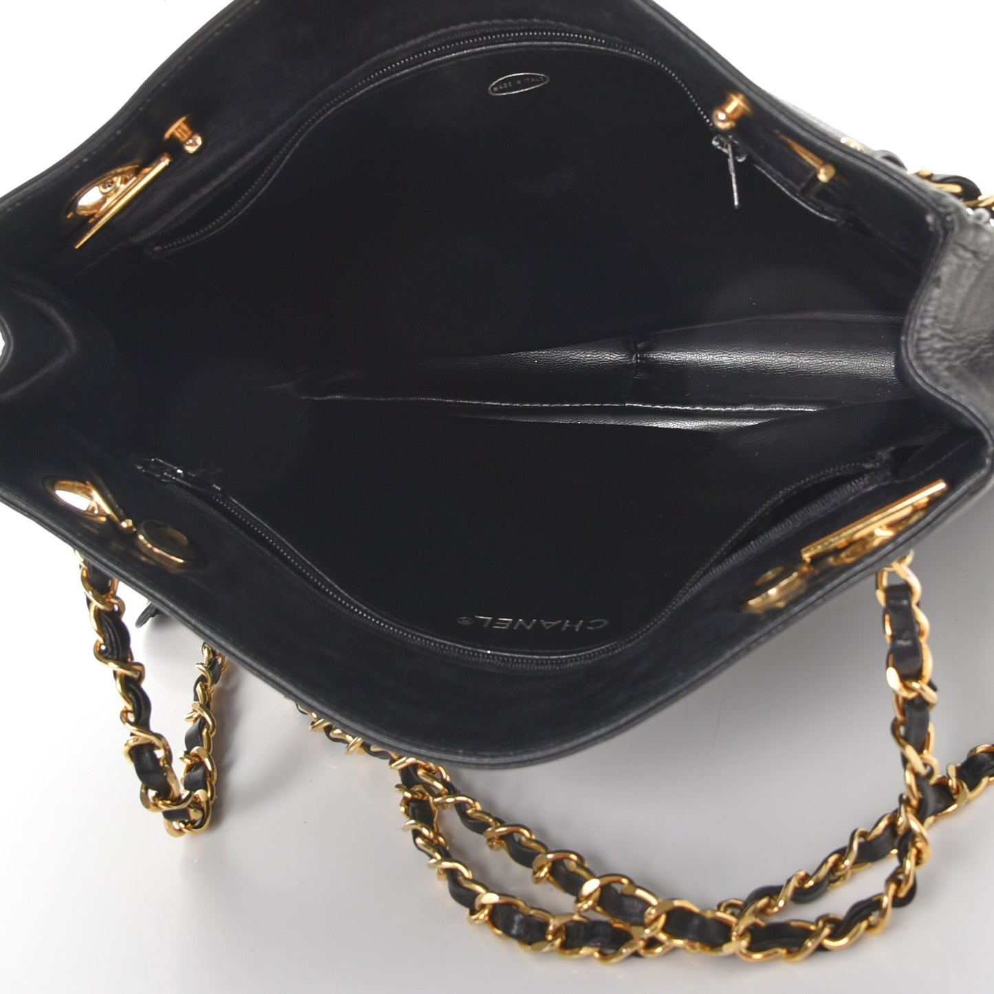 Lambskin Quilted Shoulder Bag Black