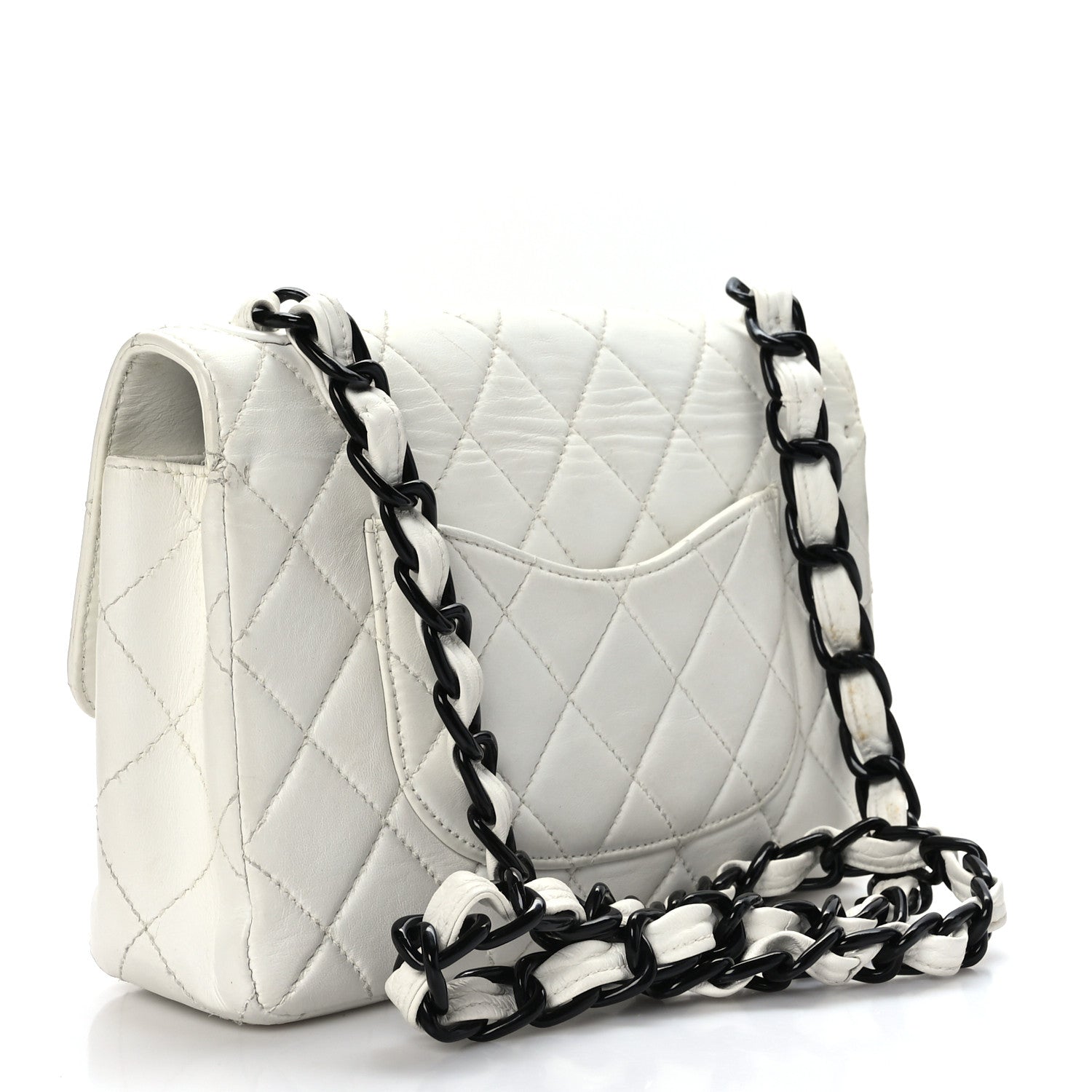 Chanel Lambskin Bekko Resin Medium Flap White 3 of 9