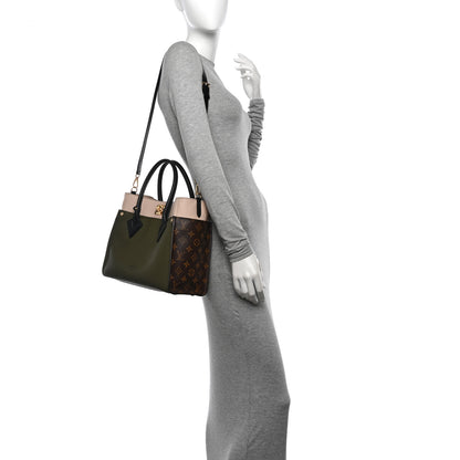 Louis Vuitton Calfskin Monogram On My Side MM Laurier Green Toffee Latte Beige 2 of 9