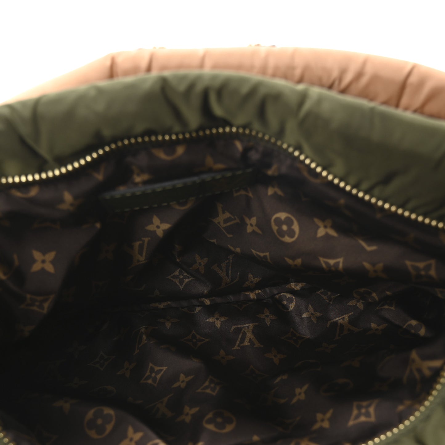 Econyl Monogram Pillow Maxi Multi Pochette Accessories Kaki Beige