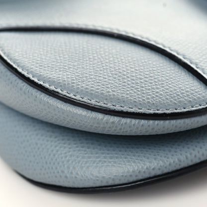 Christian Dior Grained Calfskin Mini Saddle Bag Sky Blue 8 of 9