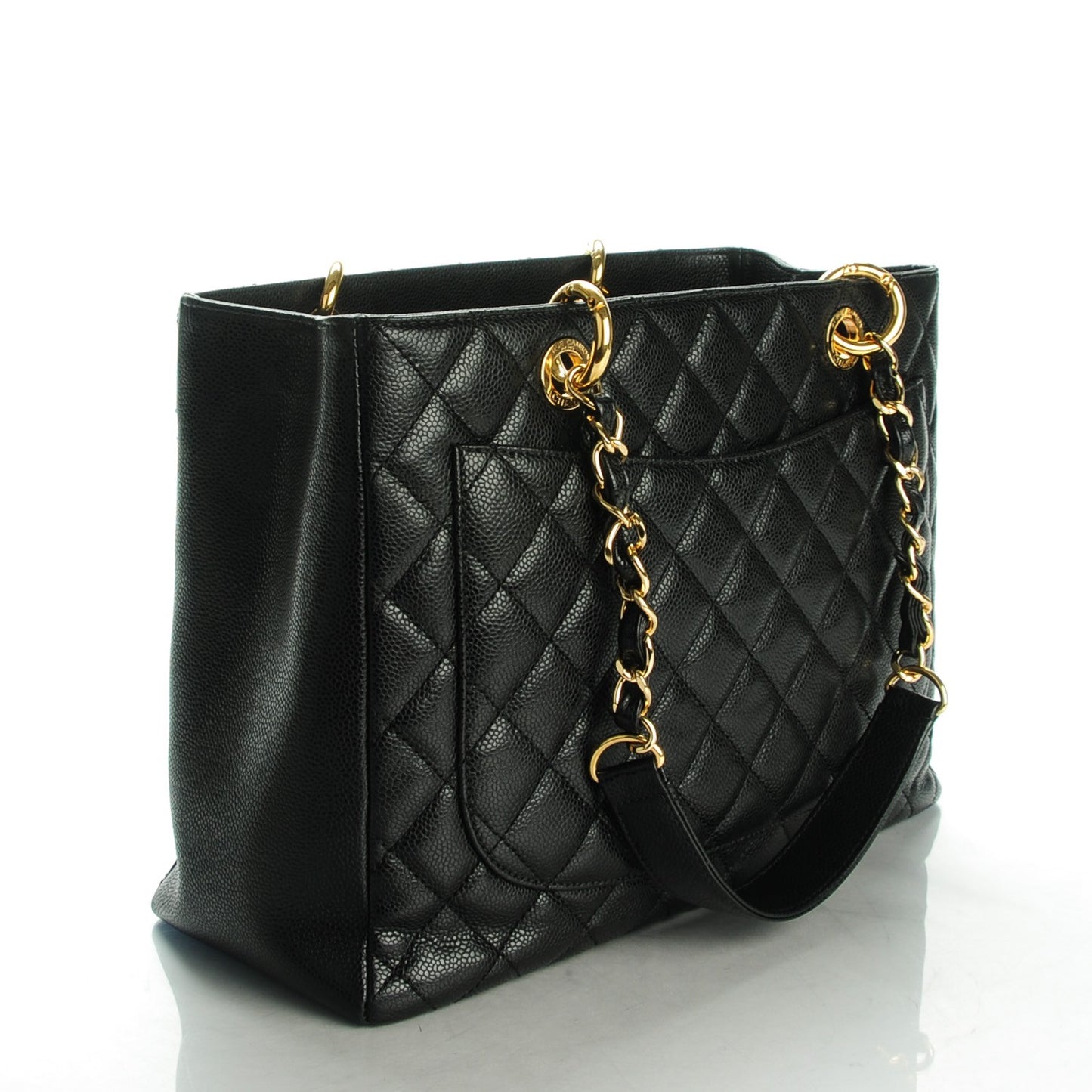 Caviar Quilted Grand Shopping Tote GST Black