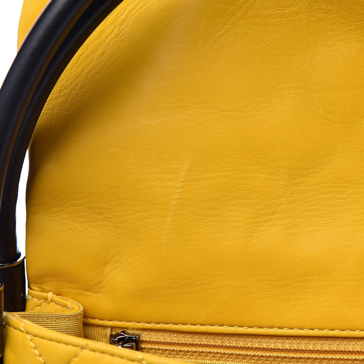 Quilted Lambskin Small Hula Hoop Flap Yellow