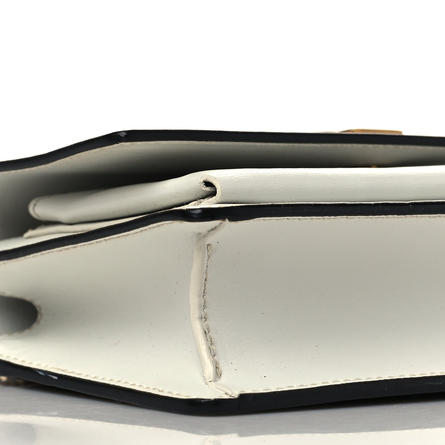 New Aspen Calfskin Bi-Color Monogram Sunset Chain Wallet Black Dirty White