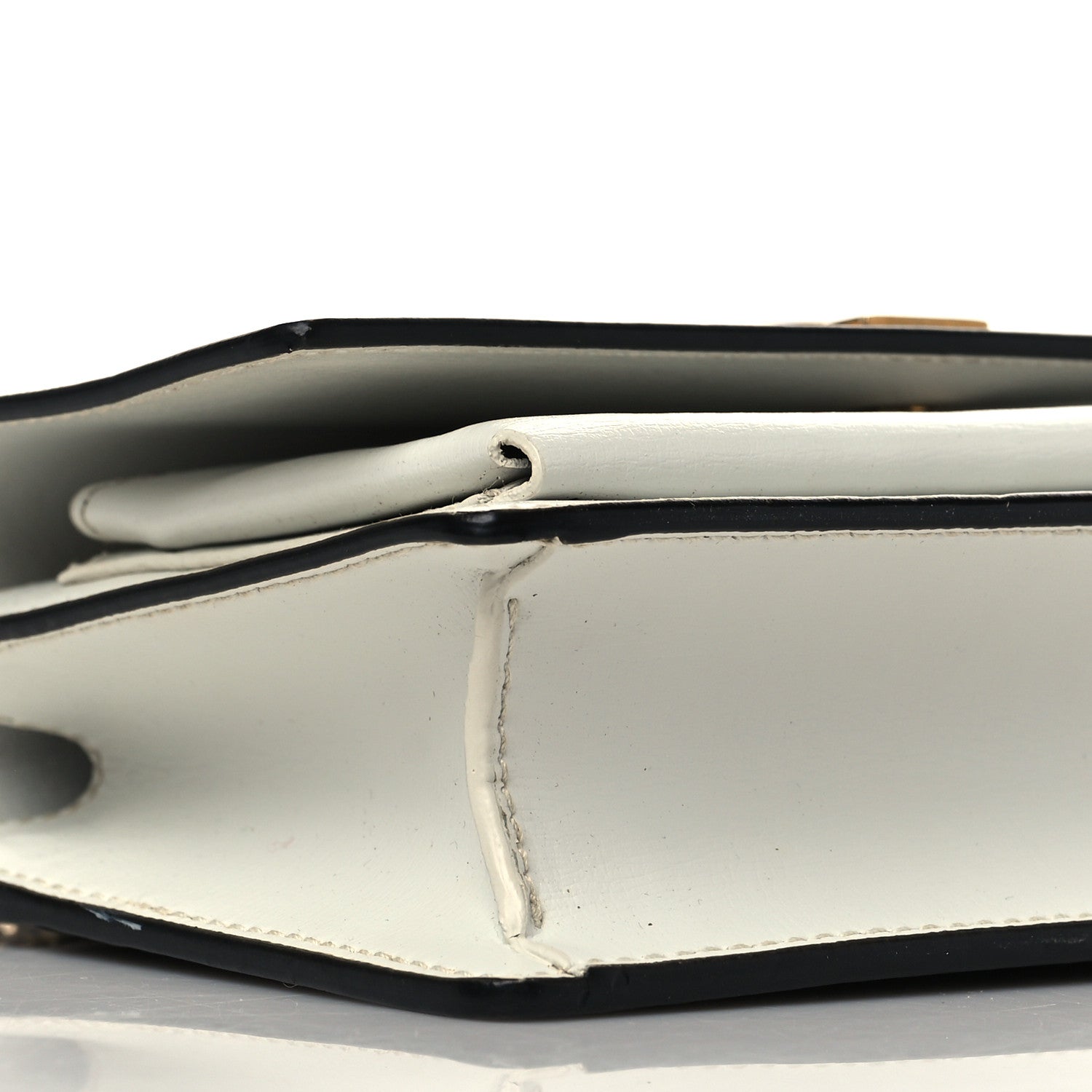 Saint Laurent New Aspen Calfskin Bi-Color Monogram Sunset Chain Wallet Black Dirty White 7 of 8