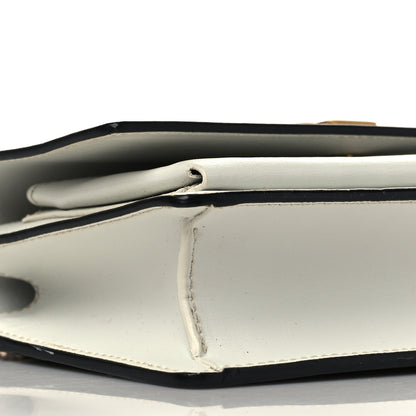 Saint Laurent New Aspen Calfskin Bi-Color Monogram Sunset Chain Wallet Black Dirty White 7 of 8