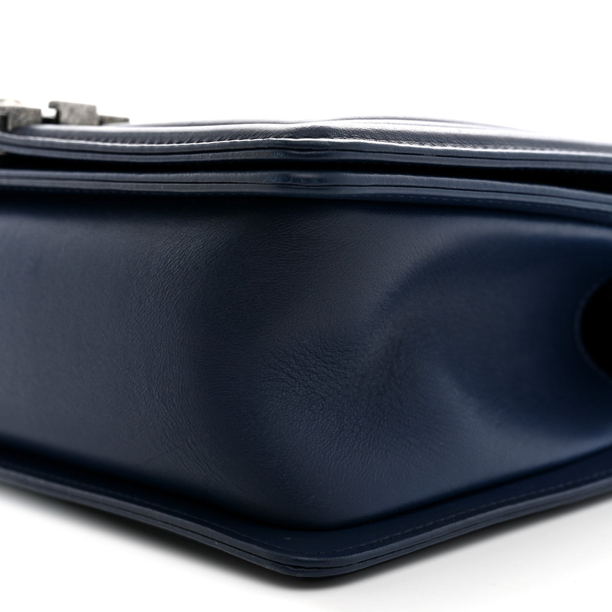 Lambskin Quilted Medium Boy Flap Navy