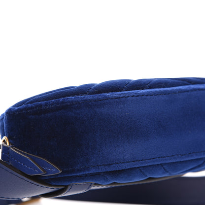 Gucci Velvet Matelasse GG Marmont Belt Bag 85 34 Cobalt Blue 8 of 9