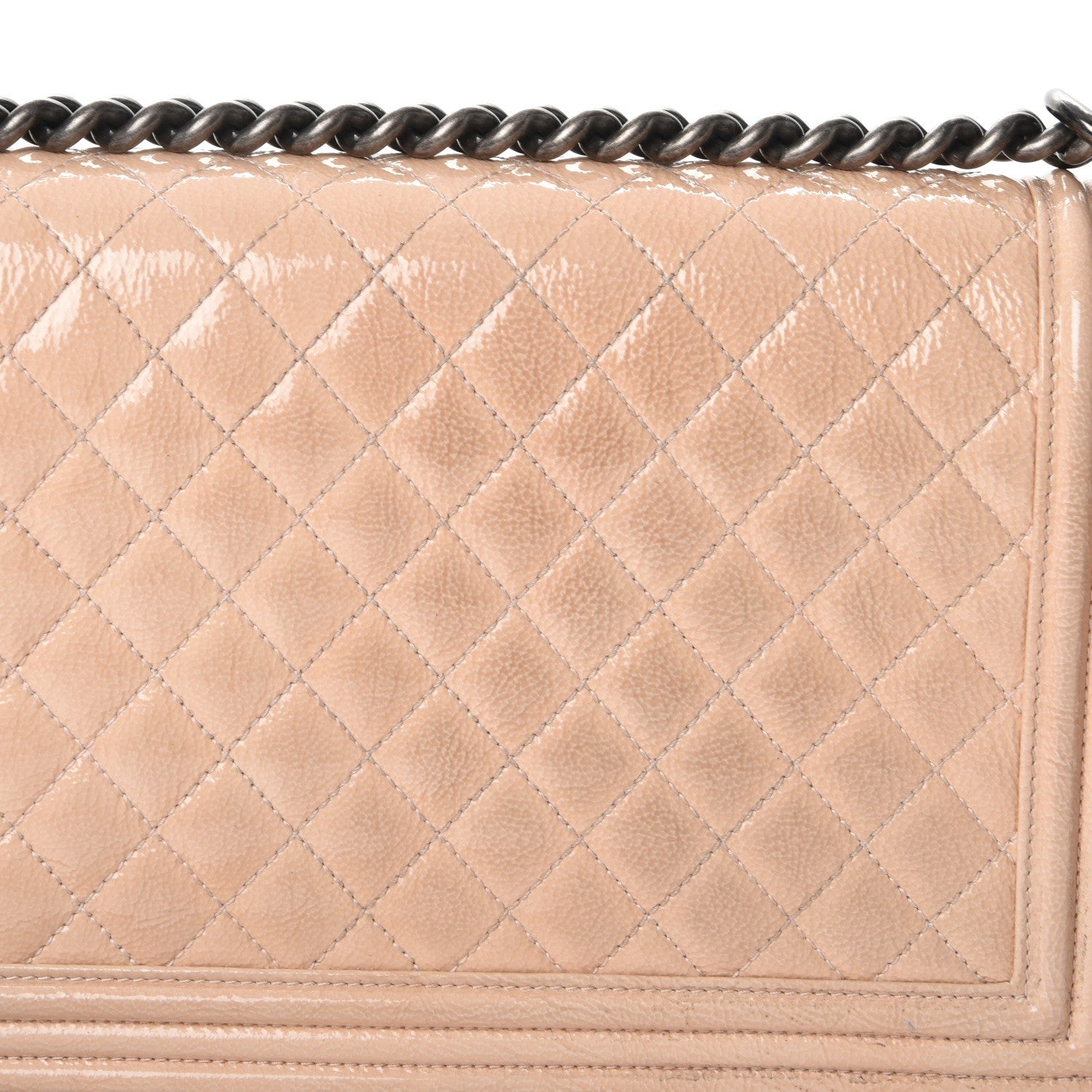 Chanel Patent Goatskin Quilted New Medium Boy Flap Beige Clair 8 of 15