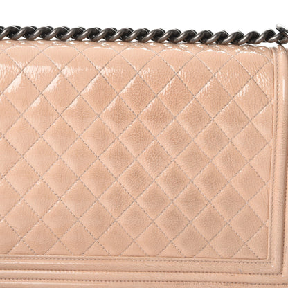 Chanel Patent Goatskin Quilted New Medium Boy Flap Beige Clair 8 of 15