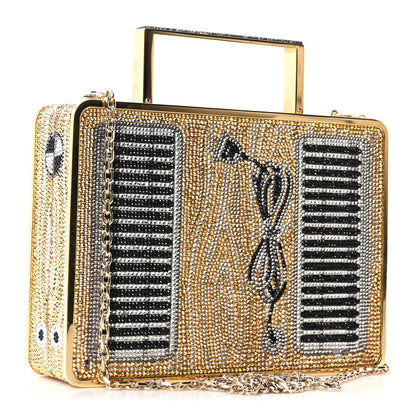 Judith Leiber Crystal Turntable Scratch Minaudiere Clutch Champagne 3 of 10