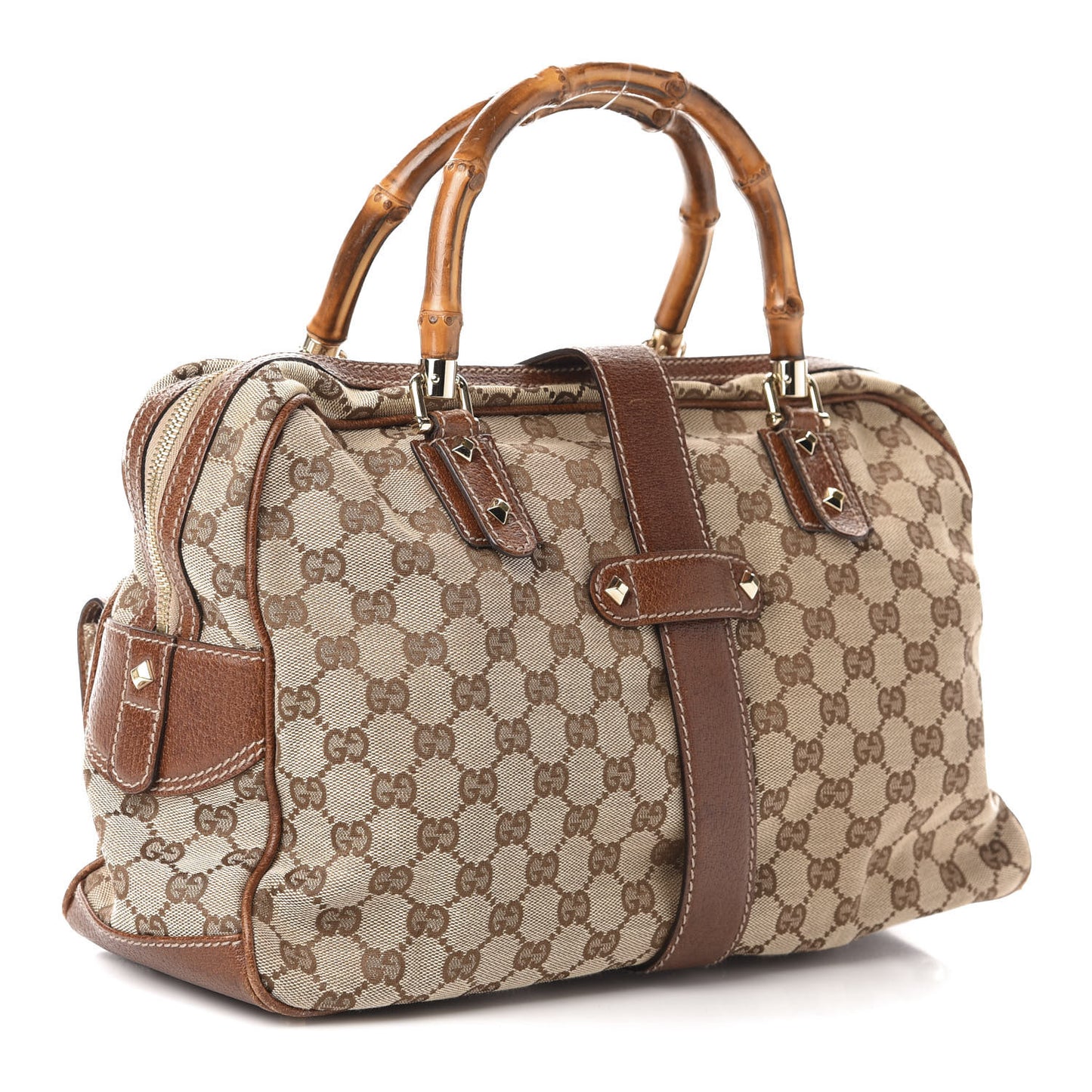 Monogram Canvas Bamboo Top Handle Bag Brown