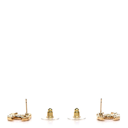 Chanel Metal Textured CC Earrings Gold 3 of 4