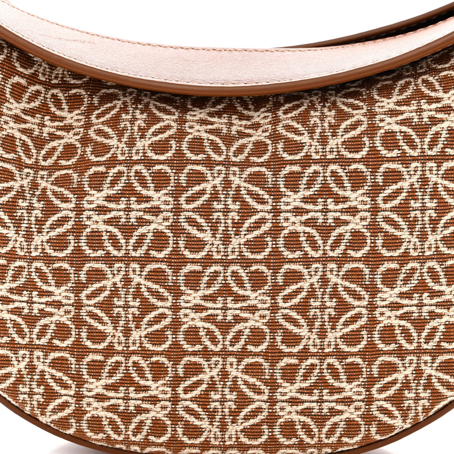 Jacquard Anagram Calfskin Small Luna Bag Tan Pecan