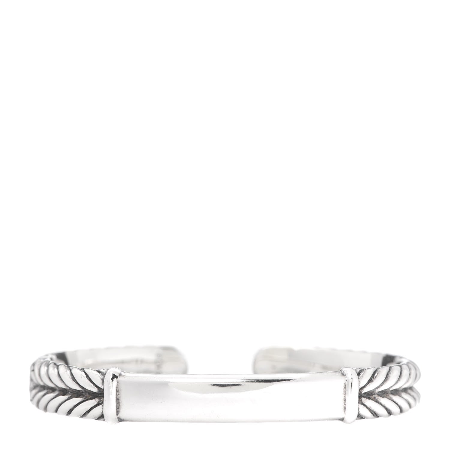 David Yurman Sterling Silver Chevron ID Bracelet 3 of 6