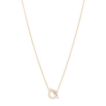 Hermes 18K Rose Gold Diamond Finesse Pendant Necklace 1 of 5