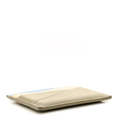 Loewe Calfskin Puzzle Colorblock Card Holder Dusty Blue Sage Green Angora 4 of 8