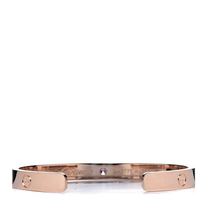 Cartier 18K Pink Gold Pink Sapphire LOVE Cuff Bracelet 17 3 of 6