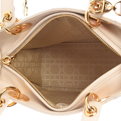 Christian Dior Lambskin Cannage Medium Lady Dior Light Beige 5 of 25