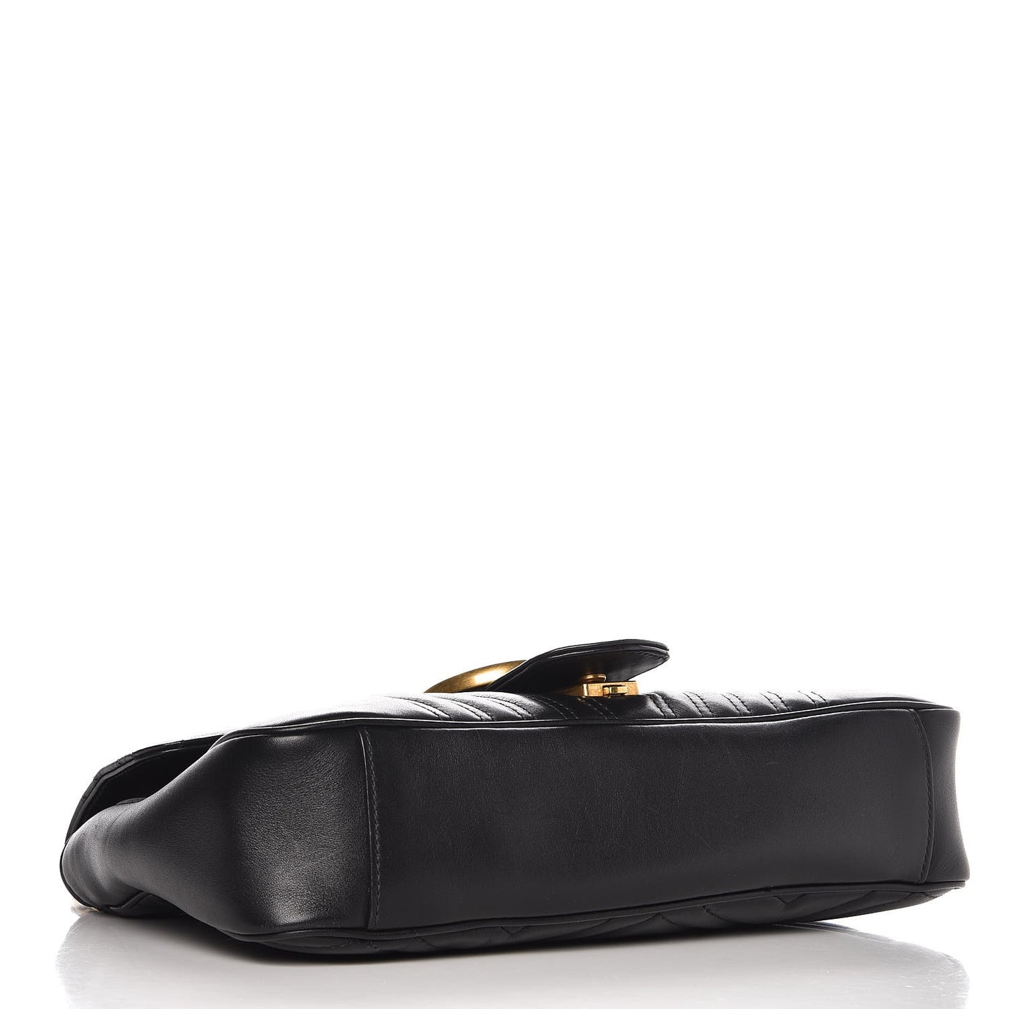 Calfskin Matelasse Medium GG Marmont Shoulder Bag Black