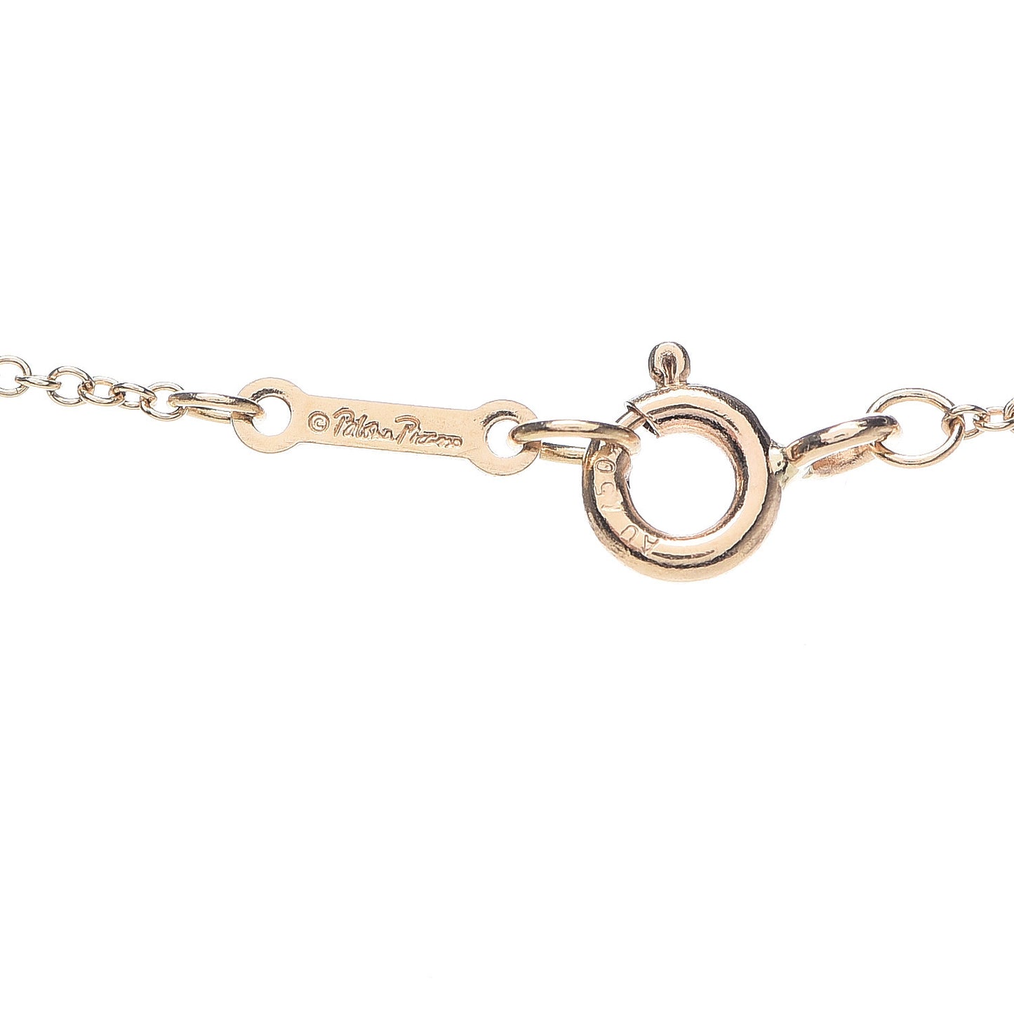 18K Yellow Gold Diamond Paloma Picasso Loving Heart Bar Pendant Necklace