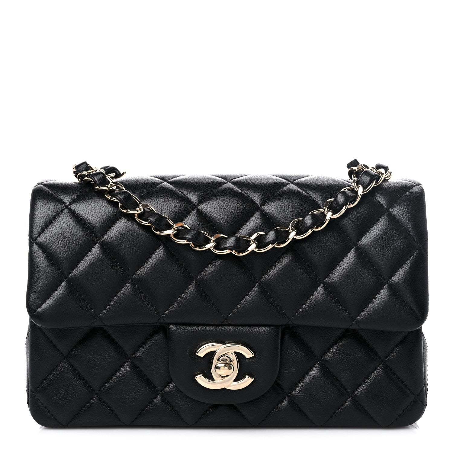 Chanel Lambskin Quilted Mini Rectangular Flap Black 1 of 12