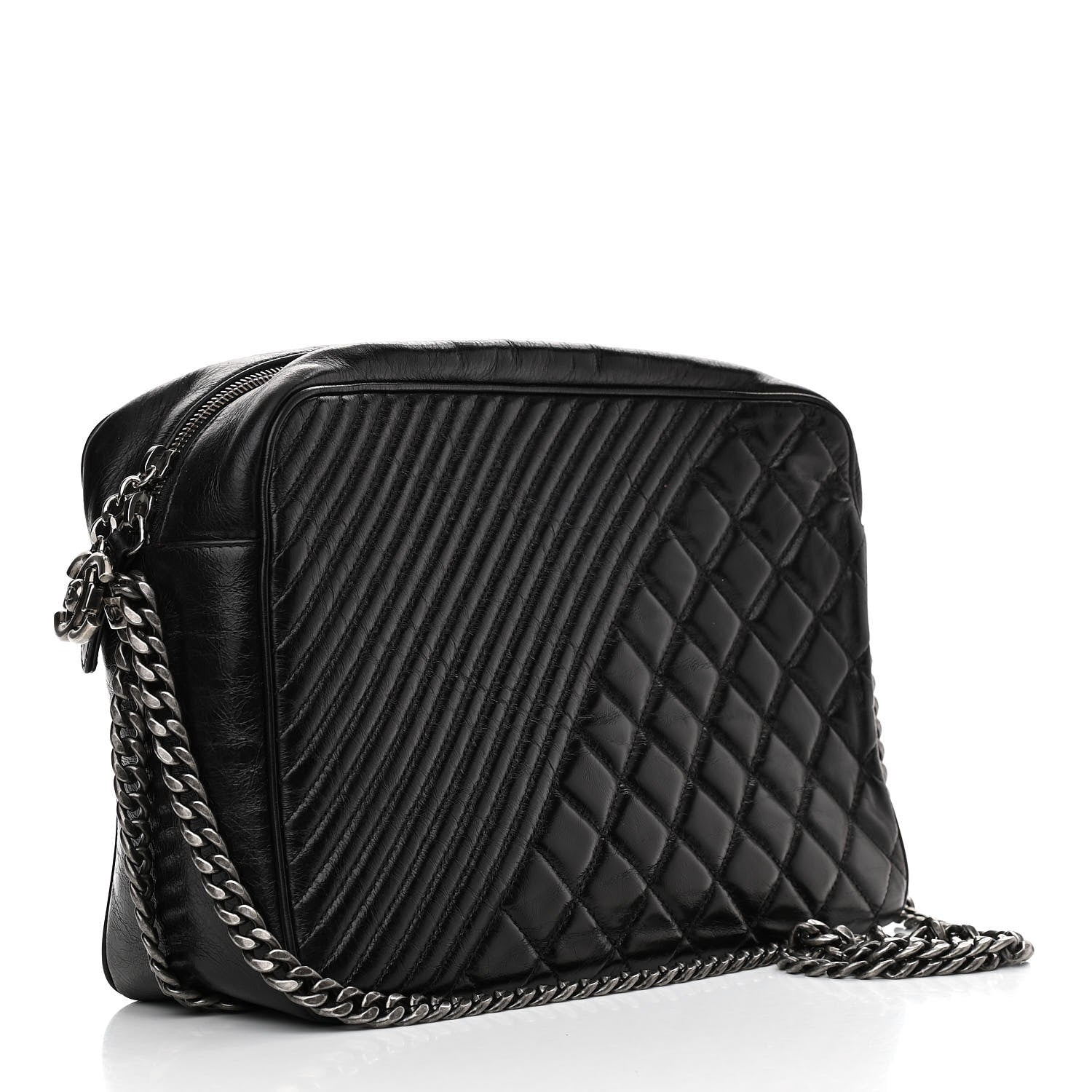 Chanel Glazed Calfskin Small Coco Boy Camera Case Black 3 of 10