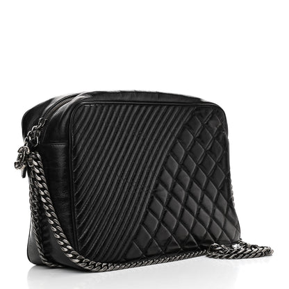 Chanel Glazed Calfskin Small Coco Boy Camera Case Black 3 of 10