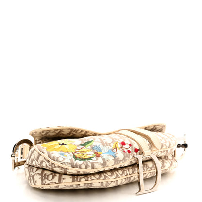 Christian Dior Monogram Vintage Flowers Saddle Bag Beige 4 of 12