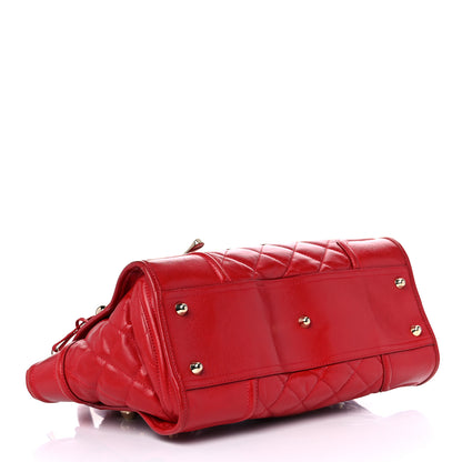 Burberry Calfskin Quilted Large Manor Tote Red 4 of 31