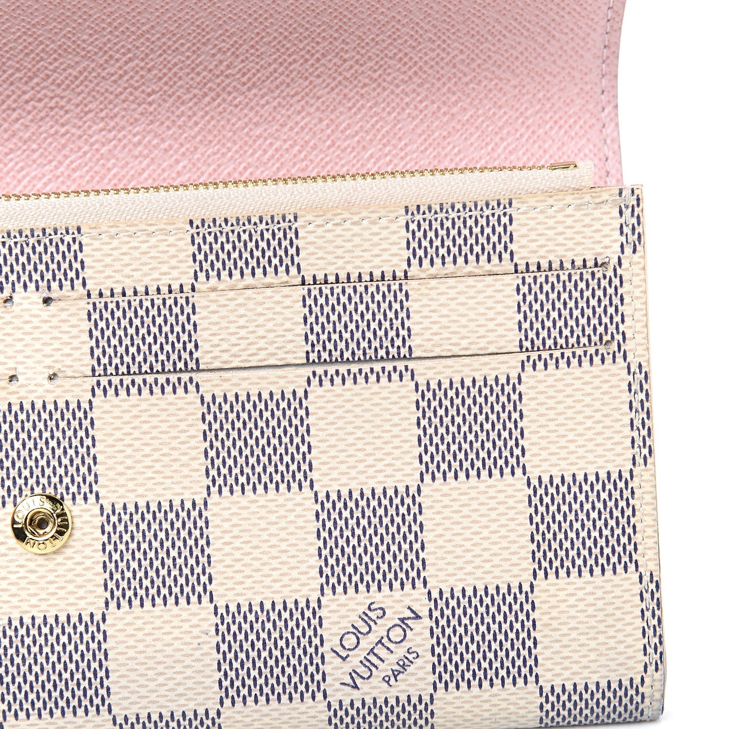 Louis Vuitton Damier Azur Emilie Wallet Rose Ballerine 13 of 16