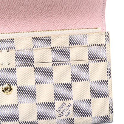 Louis Vuitton Damier Azur Emilie Wallet Rose Ballerine 13 of 16