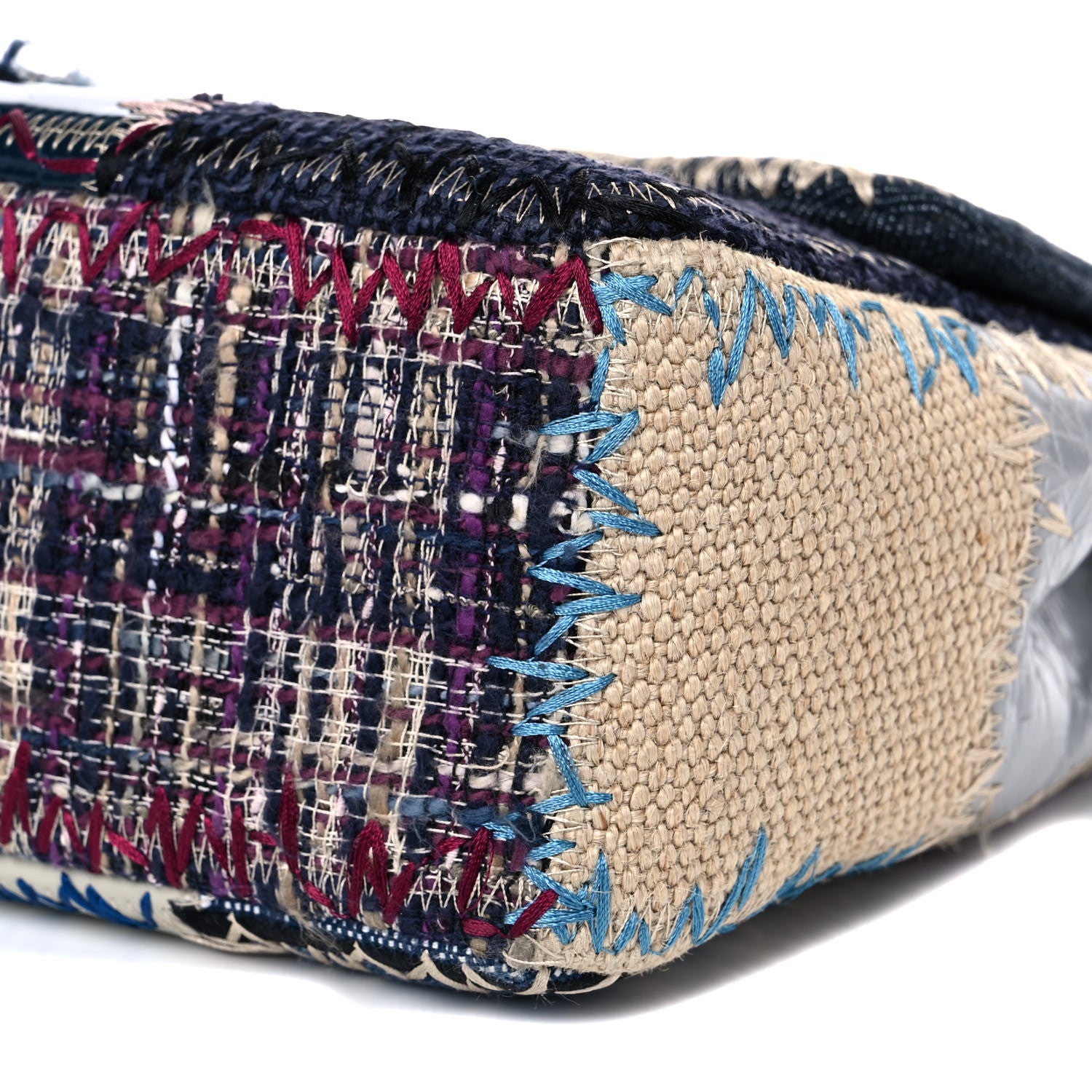 Chanel Denim Tweed Patchwork Jumbo Single Flap Multicolor 6 of 11