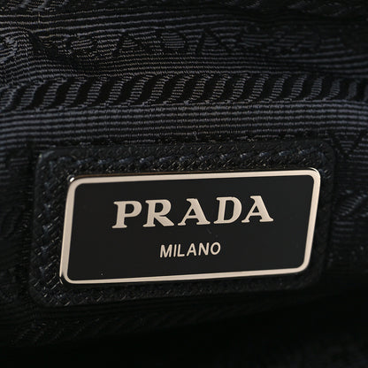 Prada Tessuto Nylon Saffiano Pocket Zippered Shoulder Bag Black 5 of 8