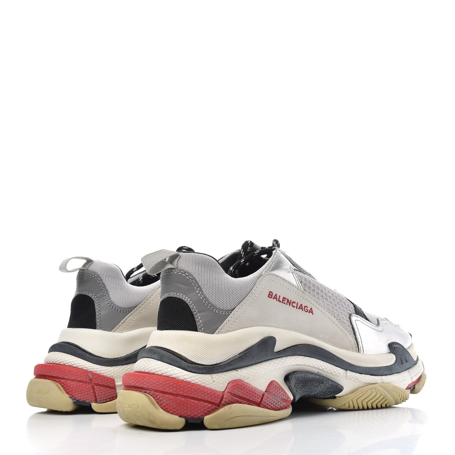 Balenciaga Mesh Nubuck Mens Triple S Sneakers 42 Black Argent 4 of 9