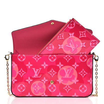 Louis Vuitton Vernis Valentine Pochette Felicie Chain Wallet Fuchsia 3 of 10